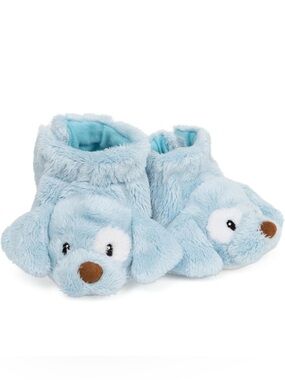 Baby Gund Spunky Dog Rattle Booties Light Blue NIB 0-3 months